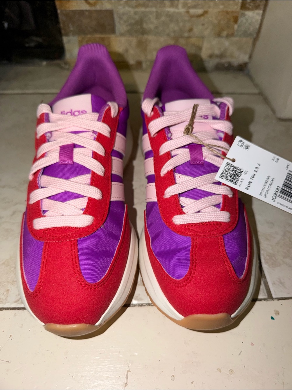 adidas Red, Purple & Pink Retro Runner Sneakers